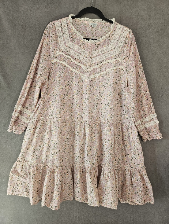 Sundance Dresses & Skirts - Sundance Ditsy Floral Cottagecore Dress Lace Ruffle Prairie Buttons Women’s XL